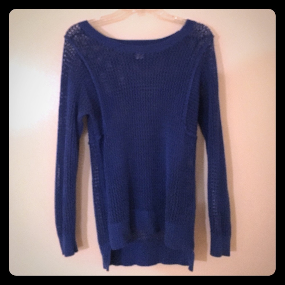 Blue mesh sweater